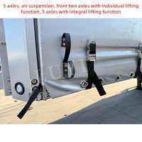 Semi-remorque à rideaux latéraux ouvrants 5 essieux haute capacité de charge 40 pieds en tissu PVC pour transport multimodal et alimentaire