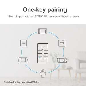 For RM433 R2 8-Key 433MHz RF Remote Controller 10-50m Range Supports Slampher R2/4CH Pro/TX Series RF BridgeR2 3V <b>CR2450</b> - Product Image 5