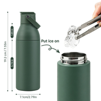 Nueva Botella de Agua de Acero Inoxidable con Aislamiento al Vacío de Doble Pared y Pajita, 17 oz, Botella Infantil de 14 oz para la Escuela