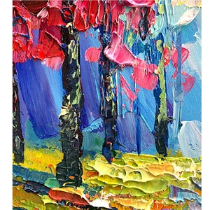 Tableau mural encadré abstrait texturé 3D fait main à l'huile, peinture sur toile <span class=keywords><strong>d</strong></span>écorative pour salon, <span class=keywords><strong>paysage</strong></span> forestier <span class=keywords><strong>d</strong></span>'<span class=keywords><strong>automne</strong></span> - Product Image 2