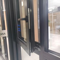 Fenêtre à battant en aluminium triple vitrage Low-E sur mesure AMJ NFRC CSA pour maison conteneur, avec fonction oscillo-battante
