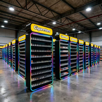 Vitrine à tabac LED avec boîte lumineuse, présentoir promotionnel pour cigarettes, vitrine en bois pour supermarché, station-service, aménagement de magasin