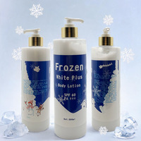 Lotion Corporelle Éclaircissante Frozen White Plus SPF60 PA+++ AHA Alpha Arbutin Collagène Exfolie, Réduit les Taches Brunes et les Rides, Illumine la Peau
