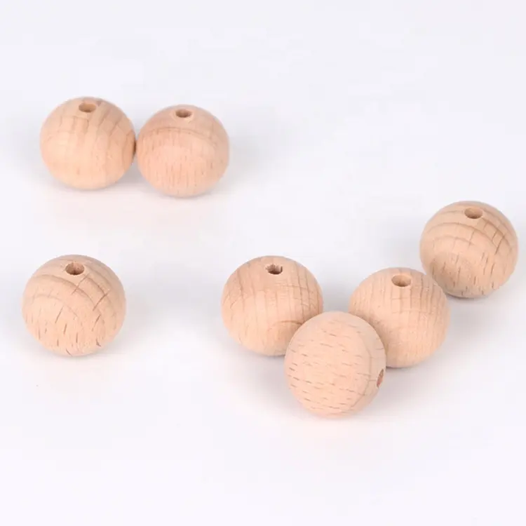 Perline di artigianato in legno di vendita calda 14mm perline di legno rotonde naturali accessori per giocattoli perline di legno