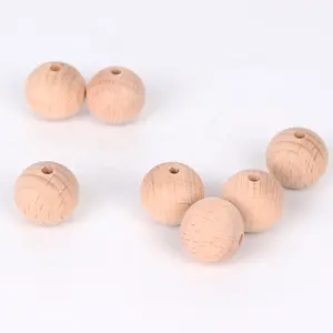 Hot Selling Wooden Crafts Beads 14mm Natural Round Wooden Beads Toy Accessories Wooden Beads