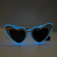 Lunettes de rave à fil lumineux EL, cœur clignotant LED, tendance, vente chaude, pour mariage, Saint-Valentin, rentrée scolaire, en plastique