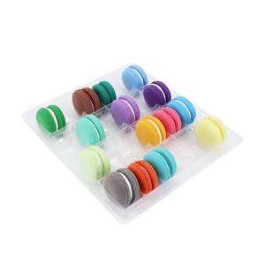 Customized PET Clear Clamshell Macaron Packaging Box Plastic Macaron Insert Tray