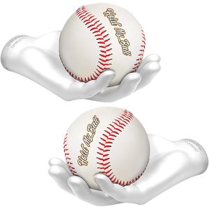 Soporte de Pared para Pelotas, Marco Metálico Blanco, Exhibición de Pelotas de Béisbol, Tenis y Otros Deportes, para Mano Izquierda/Derecha - Product Image 1