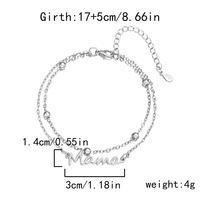 Nouveau Bracelet Pendentif Lettre « Mama » Élégant et Polyvalent, Cadeau Créatif pour la Fête des Mères, Bracelet Chaîne Double Couche Doré « Mama »