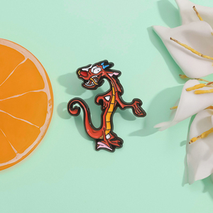 Broches en émail Mushu Dragon inspirées du <span class=keywords><strong>film</strong></span>, badges de dessin animé pour sac à dos, vêtements, accessoires, bijoux, cadeau - Product Image 2