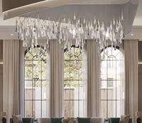 Lustre en cristal de verre moderne de luxe FireLux personnalisé avec télécommande pour mariage, hall d'hôtel, escalier, éclairage LED