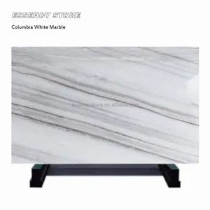 Pedra Natural <span class=keywords><strong>Columbia</strong></span> Mármore Branco Polido Big Slab Book Match Veias Lajes Parede Pavimento Decoração Bancadas Telhas - Product Image 1