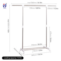 Vente en gros en usine Séchoir à vêtements pliable moderne en métal pour chevaux à bas prix Organisateur de balcon 2 ailes à double niveau pour garde-robe