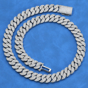 Cadena Cubana Premium de Hip Hop con Moissanita, Plata de Ley 925, Bañada en Oro de 18K, con Engaste de Bisel Personalizado, Collar de Eslabones Cubanos, Pasa Prueba de Autenticidad - Product Image 5