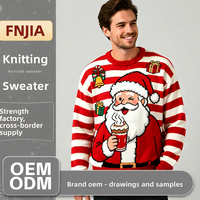Pull en tricot 100% coton à col rond FNJIA pour homme, pull décontracté unisexe pour l'automne, idéal pour les fêtes