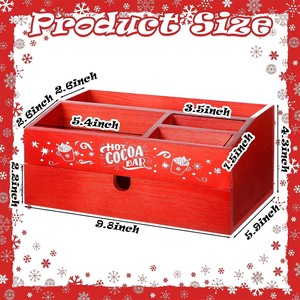 Wooden Storage <b>Box</b> Hot Cocoa Bar Rectangular Engraved Standing Type For <b>Christmas</b> Decorative Storage - Product Image 4