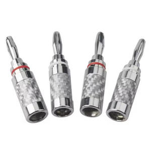 Thiết bị đầu cuối loa chuối cắm kết nối với vít điện tử tiêu dùng chuối Conector âm thanh jack Rhodium mạ sợi carbon - Product Image 2