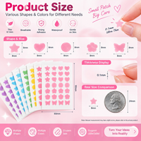Patchs anti-acné les plus vendus : Patchs hydrocolloïdes colorés, de style dessin animé et en forme d'étoile qui dissimulent les imperfections.