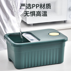 <b>Rice</b> Storage <b>Container</b> 15L 25L Insect Proof Moisture Proof Kitchen Grain Box Rectangle Plastic Lid - Product Image 2