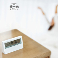 Réveil écran transparent Horloge de table LCD Station météo Affichage Horloge de table promotionnelle Indicateur de température humidité