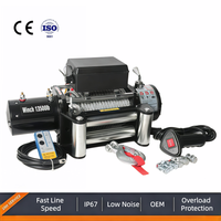 Treuil automatique CE à frein antidérapant, télécommande sans fil, câble en acier, 12V/24V DC, pour SUV, 4x4, remorques tout-terrain et récupération