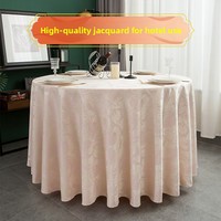 Nappe ronde jacquard pour hôtel et banquet, couverture de table durable en relief pour mariage, fête, restaurant, personnalisation possible