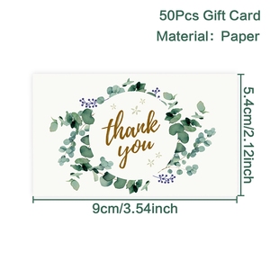 Biglietti di ringraziamento Note biglietti da visita vuoti professionali a foglia verde con buste per biglietti regalo di nozze laurea Baby Shower - Product Image 6