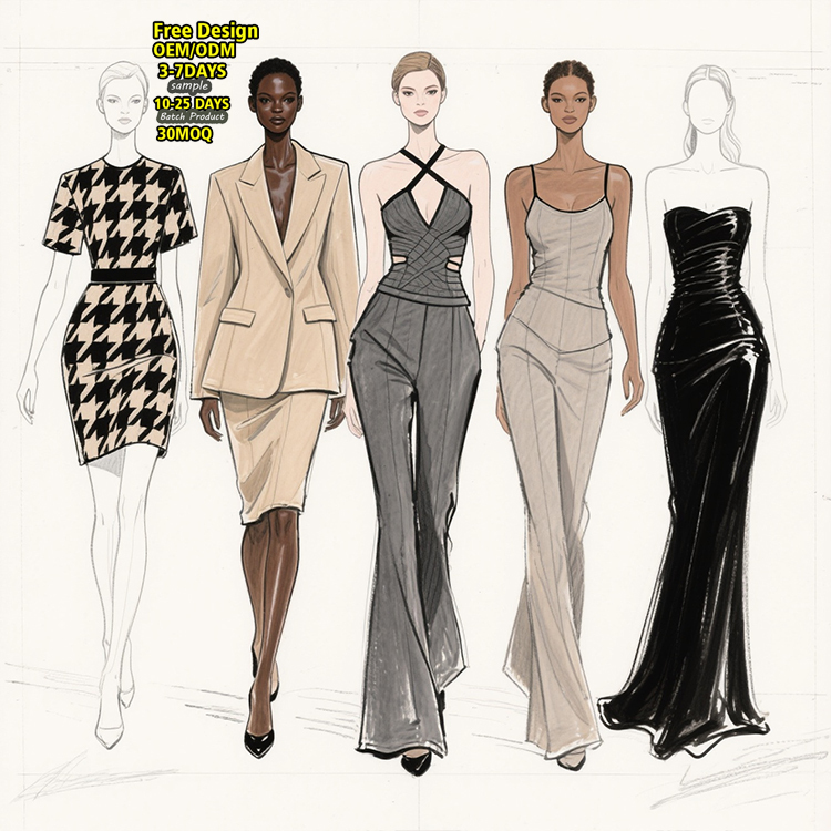 Garment Design High Quality Vendors Factory Manufacturers Custom Clothing Vendors for Boutiques Clothes Casual Women Dress Party