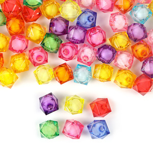 DIY аксессуары для рукоделия Акриловые Свободные разделители красочные прозрачные кубические квадратные круглые хрустальные бусины - Product Image 2