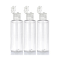 Bouteille cylindrique en plastique PET transparente de 120ml 4oz avec bouchon pour lotion liquide huile essentielle sérum emballage cosmétique en gros