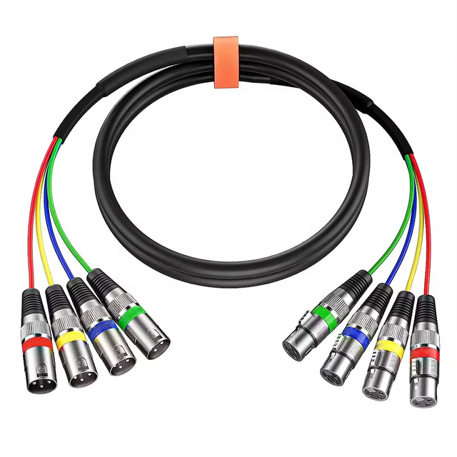 Hi-Fi Cables Colored OFC Silver Plated 4 Channel XLR Male to XLR Female Snake XLR Cable Cord for Mixer Audio