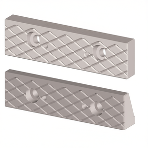 Mandril rómbico para tornillo de banco modular de 100 mm de longitud con patrón de diamante y orificios de montaje para tornillos de banco - Product Image 2