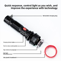 Lampe torche LED rechargeable en ABS avec réglage de la luminosité à deux niveaux, étanche, faisceau puissant pour les situations d'urgence, la maison et l'hôtel