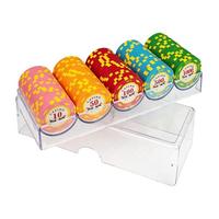 YH 100 pièces, étui à jetons de poker en acrylique transparent de haute qualité de 40 mm avec couvercle Yha-052, utilisation en intérieur