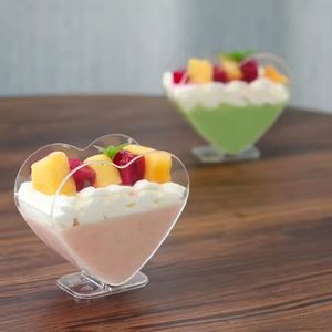 Gobelet à dessert transparent en PS à paroi simple de 70 ml, jetable, écologique, en forme de cœur, pour les fêtes en plein air - Product Image 4