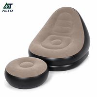 Fauteuil de relaxation gonflable moderne, écologique, floqué, imperméable, à hauteur réglable, pliable et portable, avec repose-pieds, pour la sieste