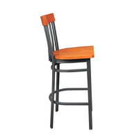 Tabouret de bar industriel en métal avec assise en bois, chaise de comptoir moderne pour bistrot, tabouret de bar vintage pour restaurant, mobilier de salle à manger pour café