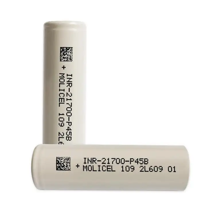 High capacity 21700 P45B 3.7v 4500mah 45A discharge Rechargeable battery for Molicel- P45B