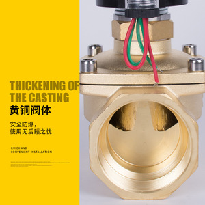 Vanne Solénoïde DN15 50 Ac 220 V Corps en Cuivre Vanne de Contrôle Industrielle Eau Gaz Air Huile - Product Image 1