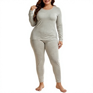 Intimo Termico Personalizzato OEM per <span class=keywords><strong>Donna</strong></span>, Set 2 Pezzi (<span class=keywords><strong>Maglia</strong></span> e Pantaloni) in Tessuto CVC, Vendita all'Ingrosso - Product Image 3