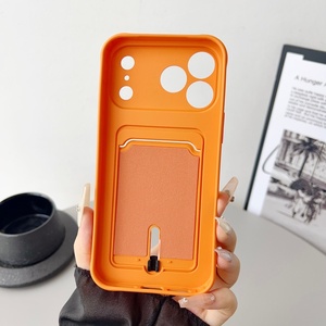 Funda Protectora de TPU Suave con Ranura para Tarjetas para <span class=keywords><strong>iPhone</strong></span> 17 <span class=keywords><strong>Pro</strong></span> 17 Air 14 15 <span class=keywords><strong>Pro</strong></span> <span class=keywords><strong>Max</strong></span> 16 Plus, Funda Tipo Cartera con Cubierta para Cámara - Product Image 4
