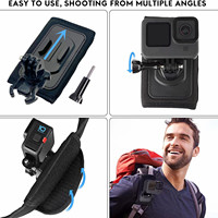 Sangle d'épaule pour sac à dos de caméra d'action avec base rotative à 360° + épaulettes réglables pour GoPro Hero 14 13, randonnée, DJI Osmo 6 5