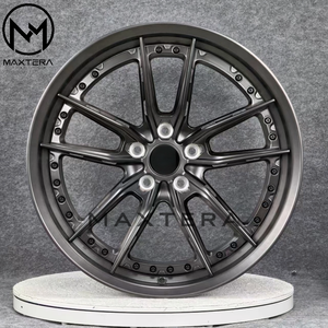 Jantes Maxtera forgées sur mesure, finition brossée noire, style <span class=keywords><strong>Brixton</strong></span> 2PC pour BMW, Porsche 911, Audi, AMG GT-R, Mustang, Camaro, Corvette, jantes en alliage - Product Image 2
