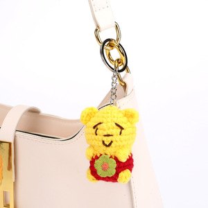 Portachiavi con Bambola in Filato Lavorato a Mano, Design Originale, <span class=keywords><strong>Orsetto</strong></span> Carino, Accessorio per Borsa - Product Image 4