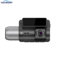 Perekam mobil lensa ganda 4K OLED, kamera perekam Video depan/belakang, lensa ganda 3CH, penglihatan malam GPS tahan air Sony IMX335 Sensor App