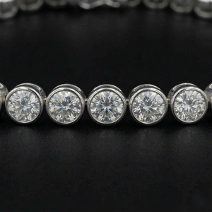Pulsera de Diamantes Redondos Cultivados en Laboratorio para Mujer, Joyería Fina de Lujo con Piedras Brillantes Continuas, Diseño Elegante para Uso Diario - Product Image 3