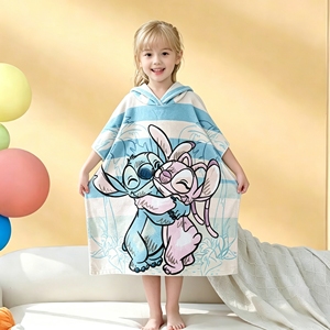 <span class=keywords><strong>Toalla</strong></span> Poncho con Capucha de Lilo y <span class=keywords><strong>Stitch</strong></span>, 100% Algodón, Reutilizable, Ecológica, Absorbente, <span class=keywords><strong>Toalla</strong></span> de Playa para Niños, <span class=keywords><strong>Toalla</strong></span> de Baño con Dibujos Animados - Product Image 1