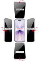 Pelindung Layar Kaca Tempered Anti-Spy Privasi 2/4 Arah untuk iPhone 16/16 Plus/16 Pro/16 Pro Max Pelindung Layar Mudah Dipasang