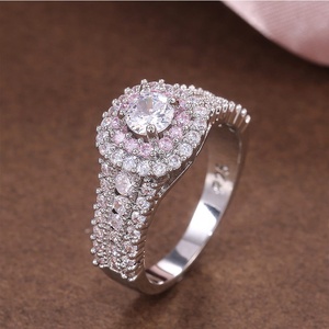 Bagues de luxe en pierre importante, nouvelles bagues européennes et américaines en zircon double <span class=keywords><strong>super</strong></span> flash pour fiançailles, bijoux de fête - Product Image 4