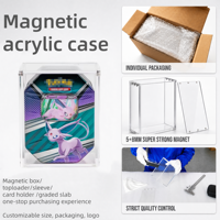 Boîte de présentation hexagonale en acrylique 5+8mm avec couvercle magnétique pour boîtes en étain